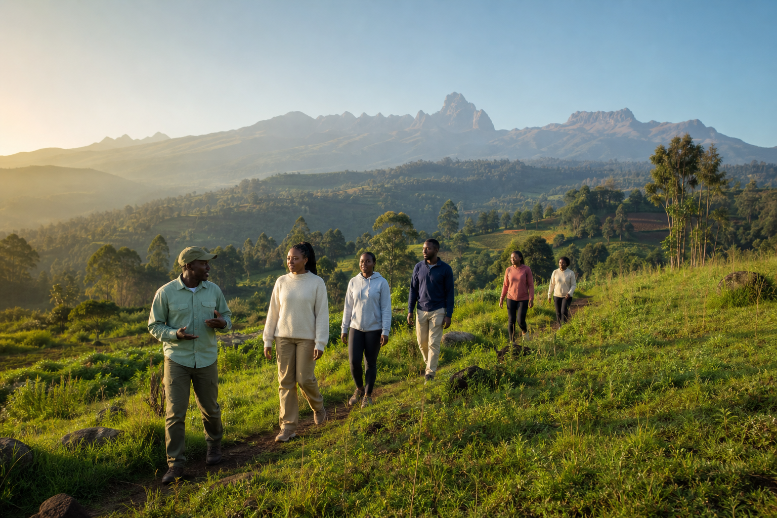 A guided wellness hike in Kirinyaga